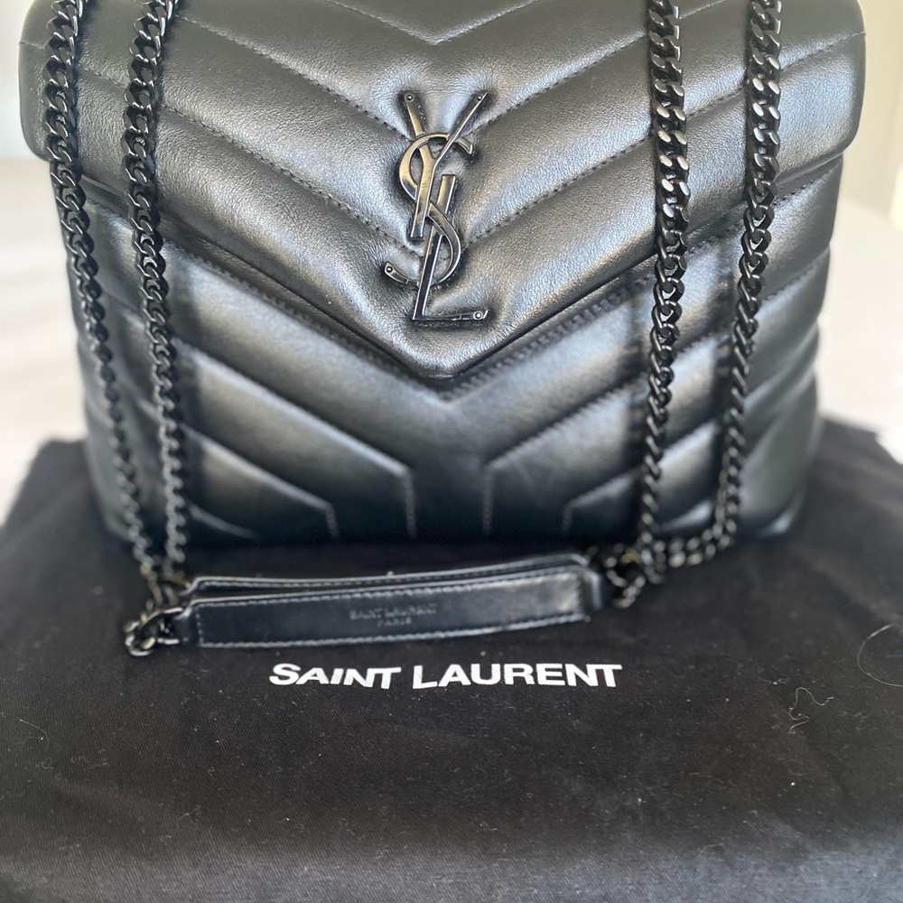 Saint Laurent Black Quilted LouLou Leather Bag